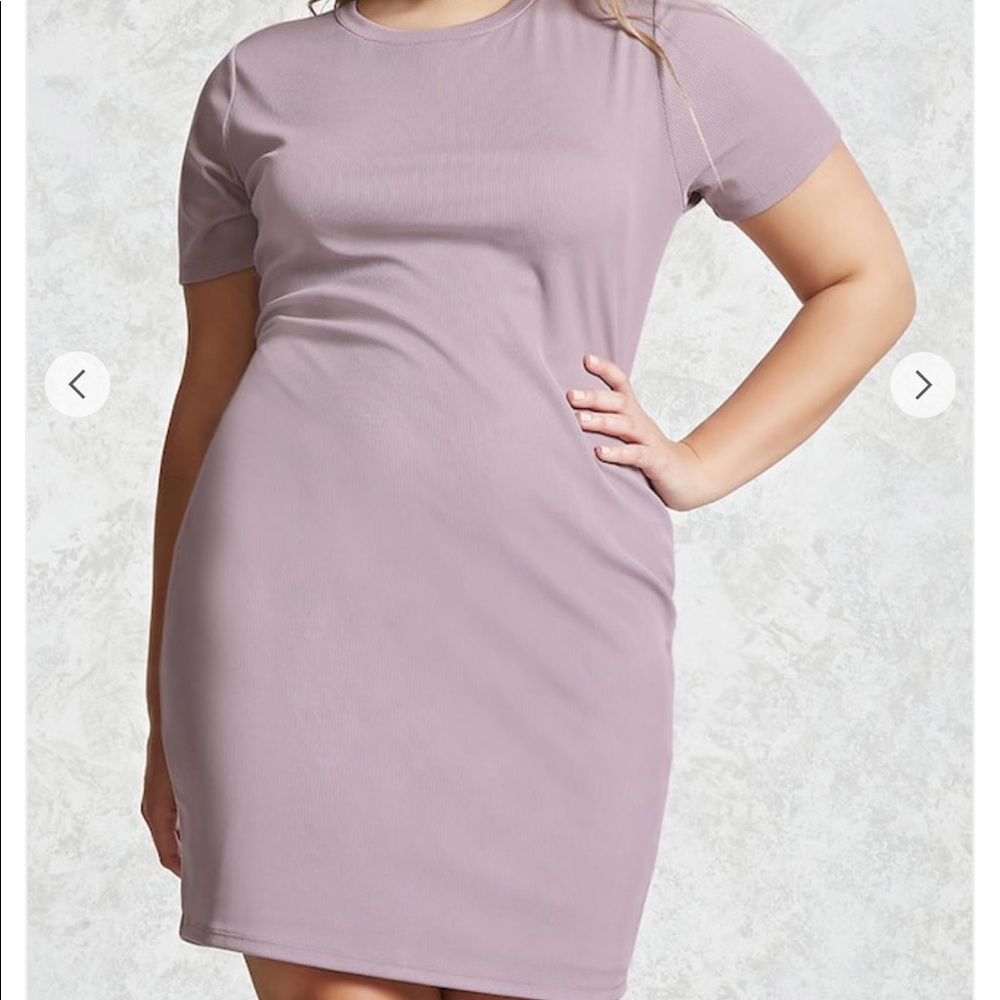 NEW•2X•Lilac Ribbed Soft Knit Dress - Picture 3 of 15